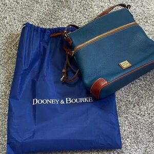 Dooney & Bourke Teal and Tan Shoulder Bag